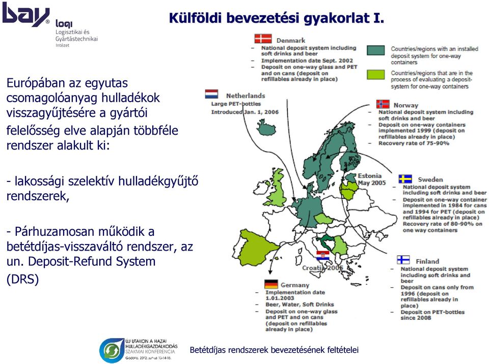 felelősség elve alapján többféle rendszer alakult ki: - lakossági szelektív
