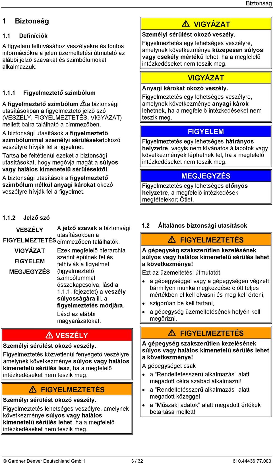 Tartsa be feltétlenül ezeket a biztonsági utasításokat, hogy megóvja magát a súlyos vagy halálos kimenetelű sérülésektől!