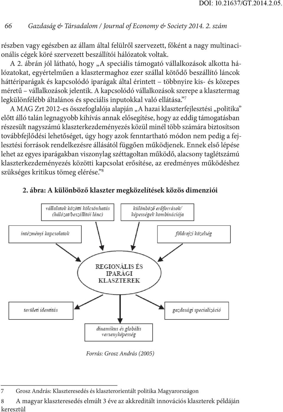 ábrán jól látható, hogy A speciális támogató vállalkozások alkotta hálózatokat, egyértelműen a klasztermaghoz ezer szállal kötődő beszállító láncok háttériparágak és kapcsolódó iparágak által