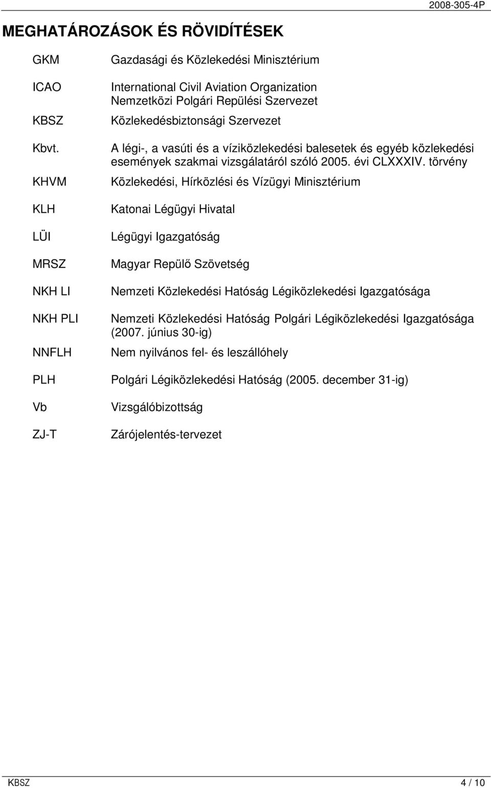 Szervezet A légi-, a vasúti és a víziközlekedési balesetek és egyéb közlekedési események szakmai vizsgálatáról szóló 2005. évi CLXXXIV.