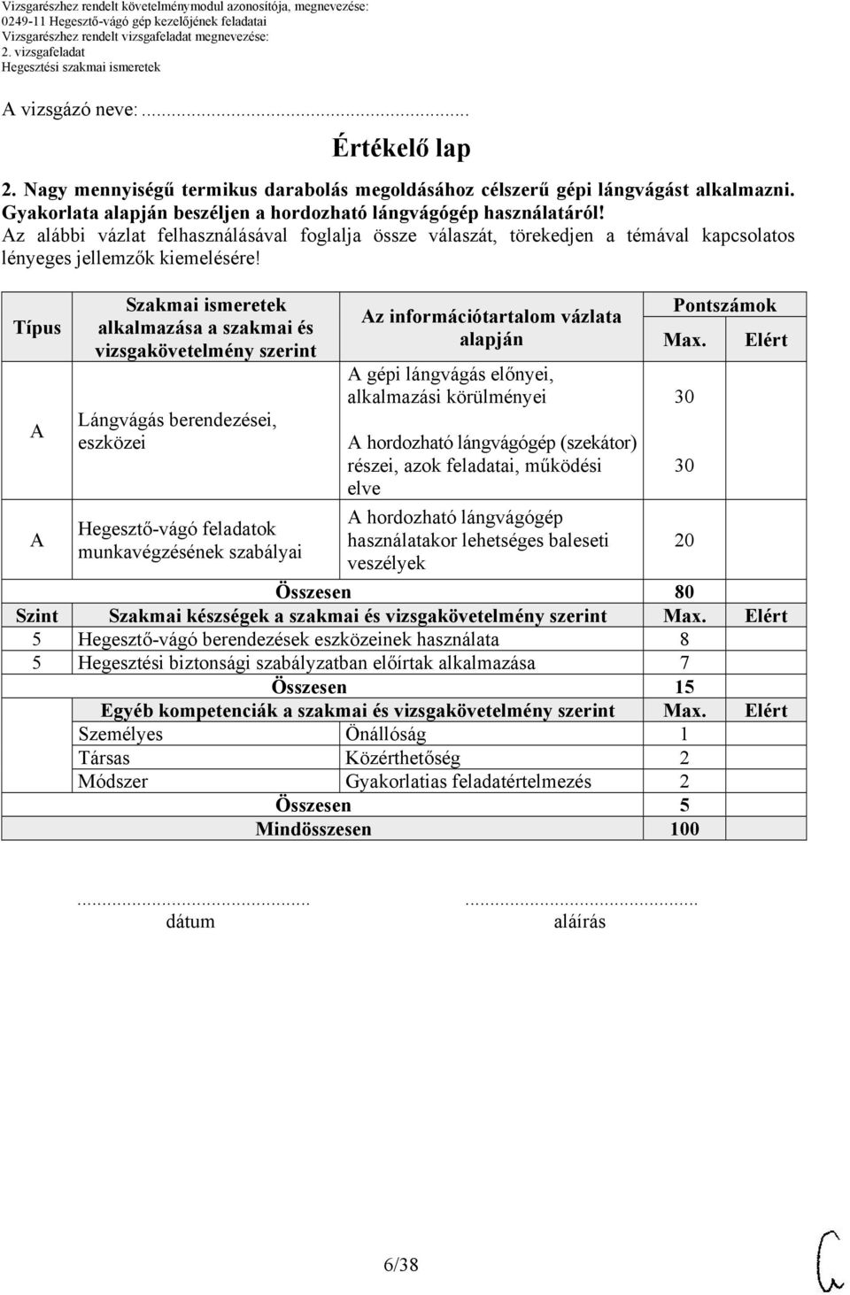 Hegesztő-vágó feladatok munkavégzésének szabályai z információtartalom vázlata alapján gépi lángvágás előnyei, alkalmazási körülményei hordozható lángvágógép (szekátor) részei, azok feladatai,