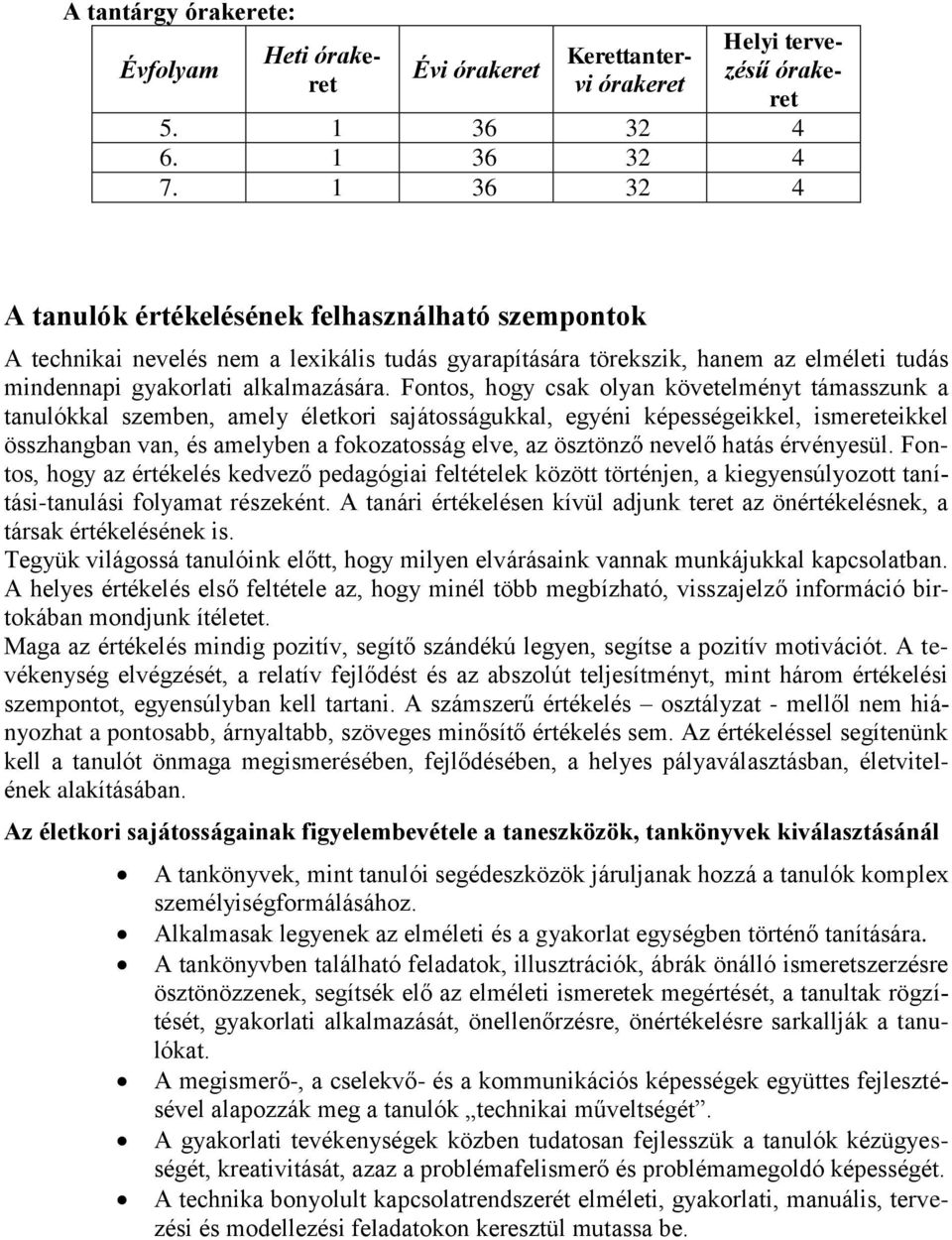 Fontos, hogy csak olyan követelményt támasszunk a tanulókkal szemben, amely életkori sajátosságukkal, egyéni képességeikkel, ismereteikkel összhangban van, és amelyben a fokozatosság elve, az