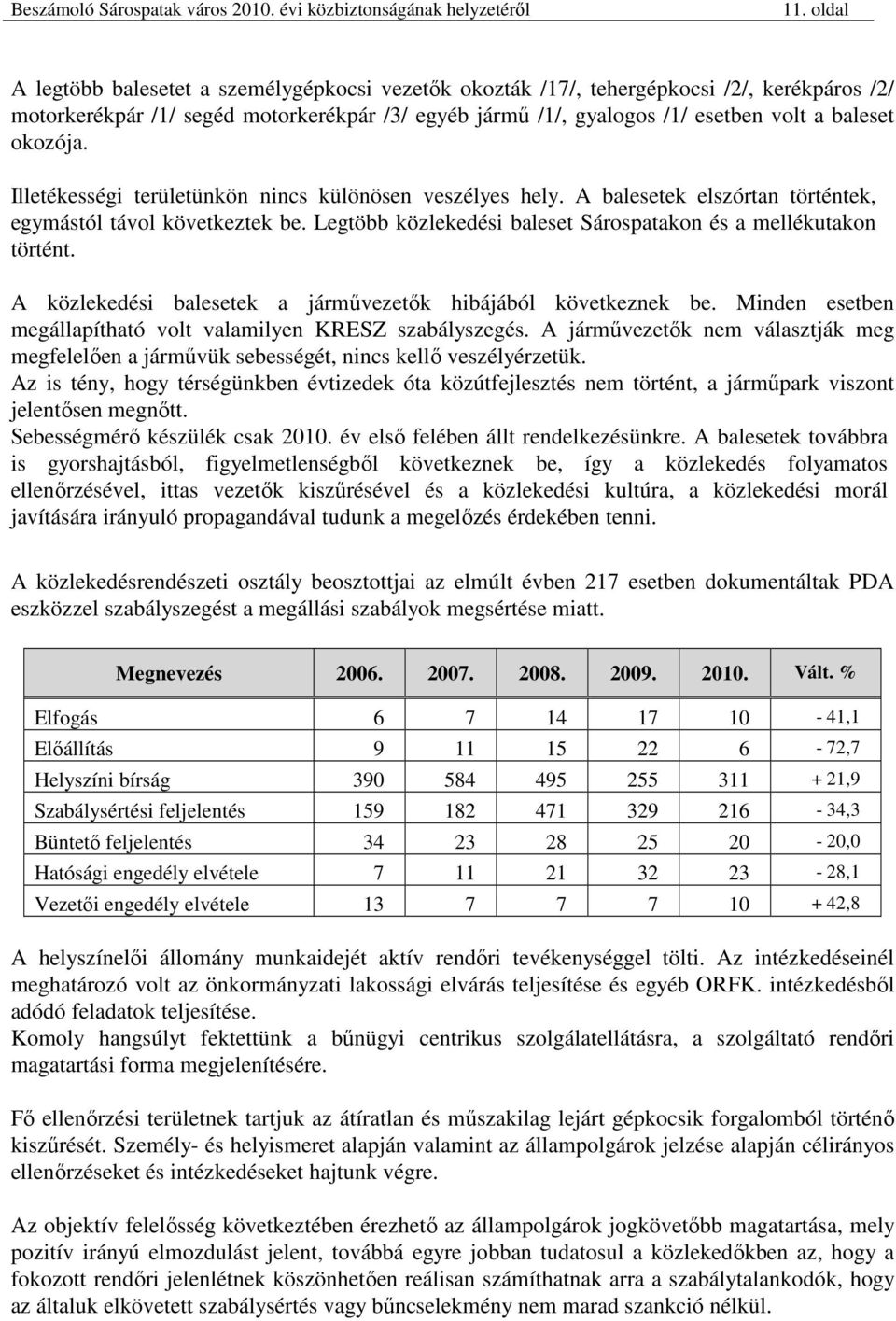 A közlekedési balesetek a jármővezetık hibájából következnek be. Minden esetben megállapítható volt valamilyen KRESZ szabályszegés.