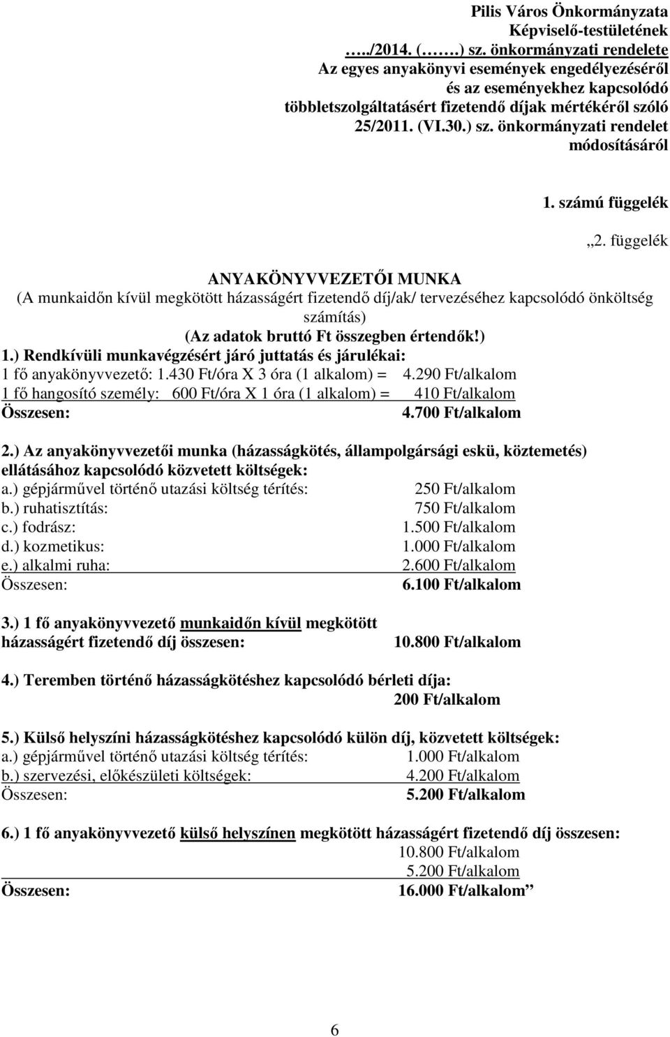 önkormányzati rendelet 1. számú függelék 2.