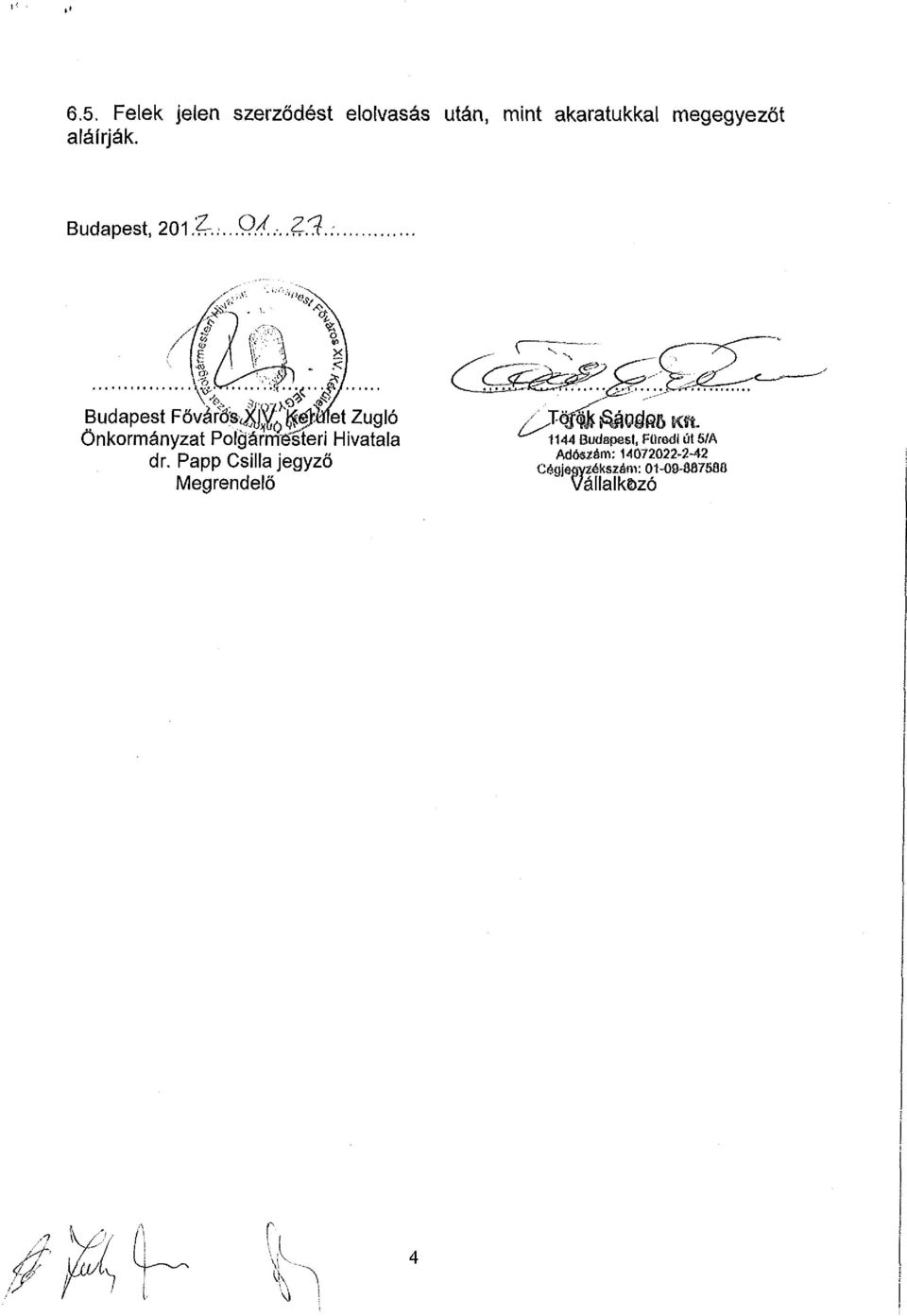 tóulet Zugló Önkormányzat Polgármesteri Hivatala dr.