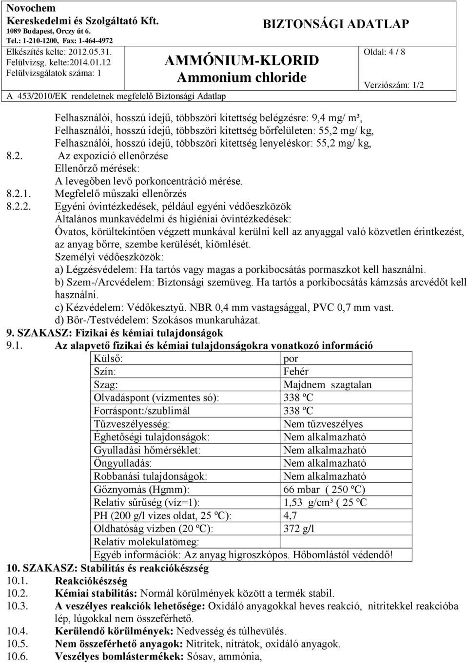 mg/ kg, 8.2.