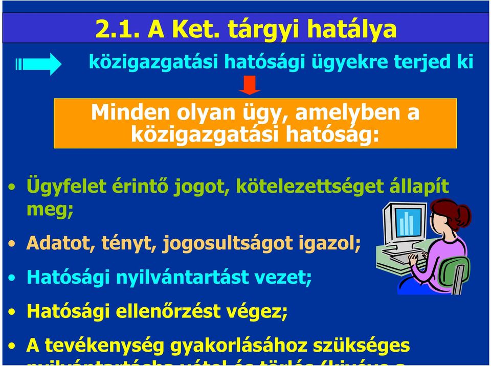 közigazgatási hatóság: Ügyfelet érintő jogot, kötelezettséget állapít meg; Adatot,
