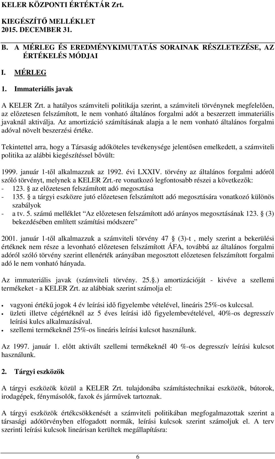 Az amortizáció számításának alapja a le nem vonható általános forgalmi adóval növelt beszerzési értéke.