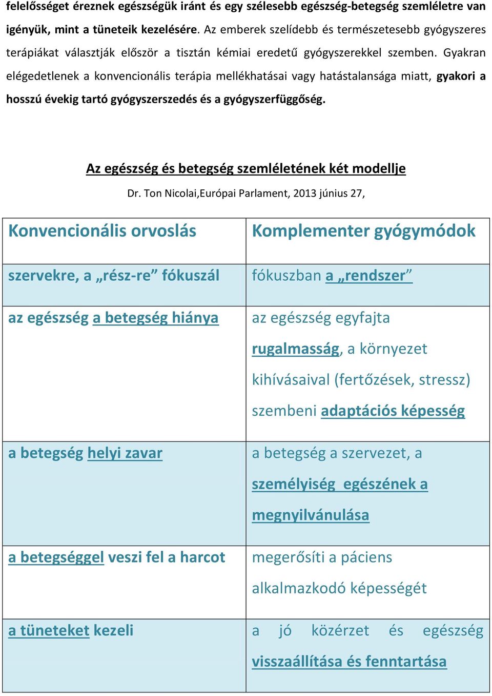 Gyakran elégedetlenek a konvencionális terápia mellékhatásai vagy hatástalansága miatt, gyakori a hosszú évekig tartó gyógyszerszedés és a gyógyszerfüggőség.