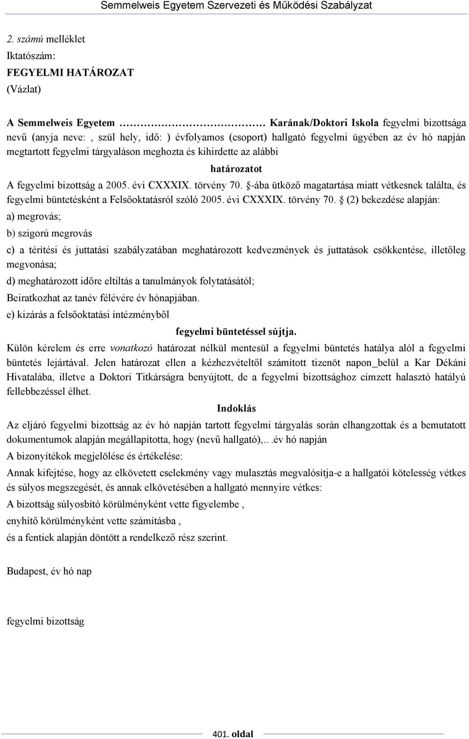 Semmelweis Egyetem Szervezeti és Működési Szabályzat. V. fejezet - PDF  Ingyenes letöltés