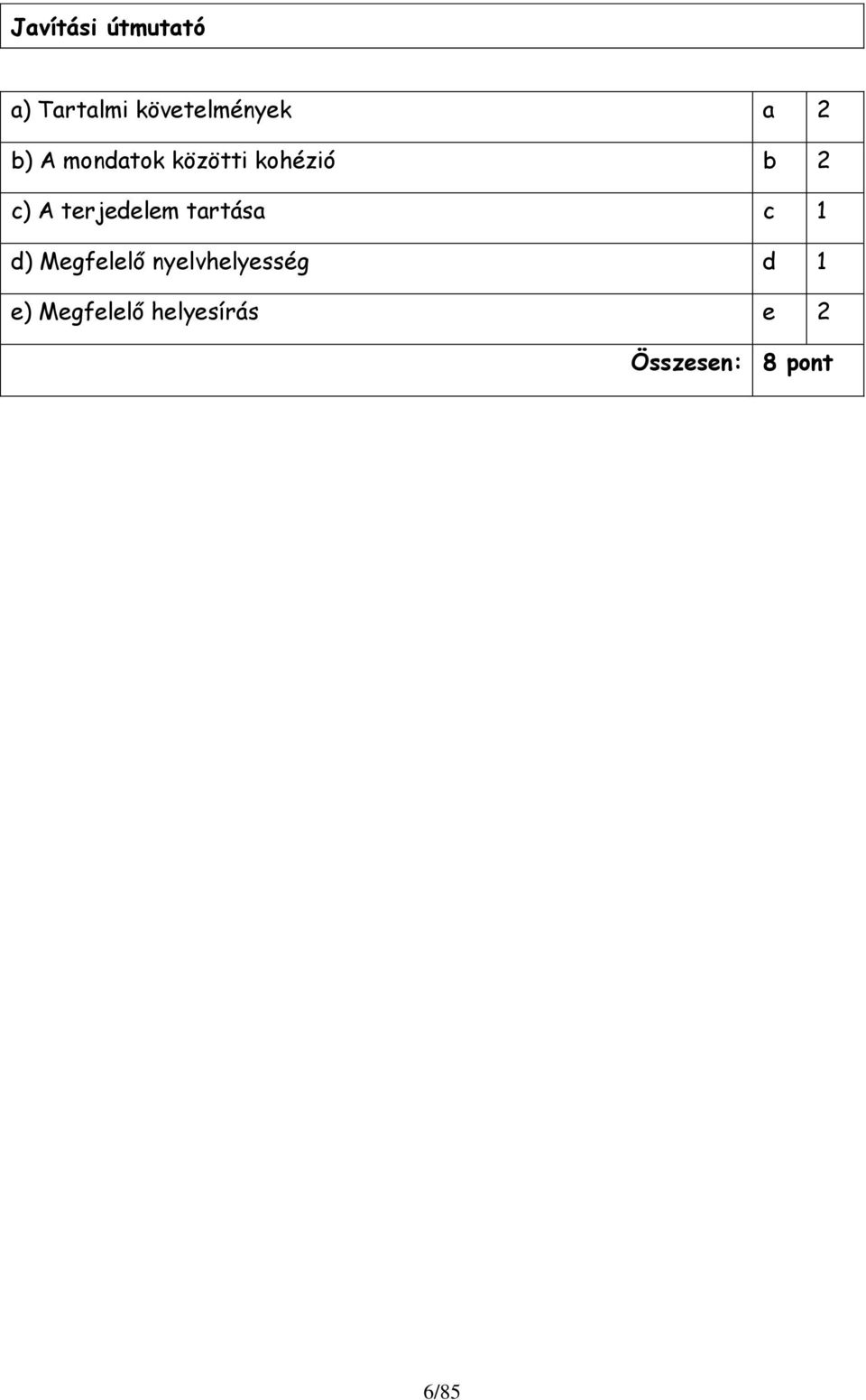 trtás c 1 d) Megfelelő nyelvhelyesség d 1 e)