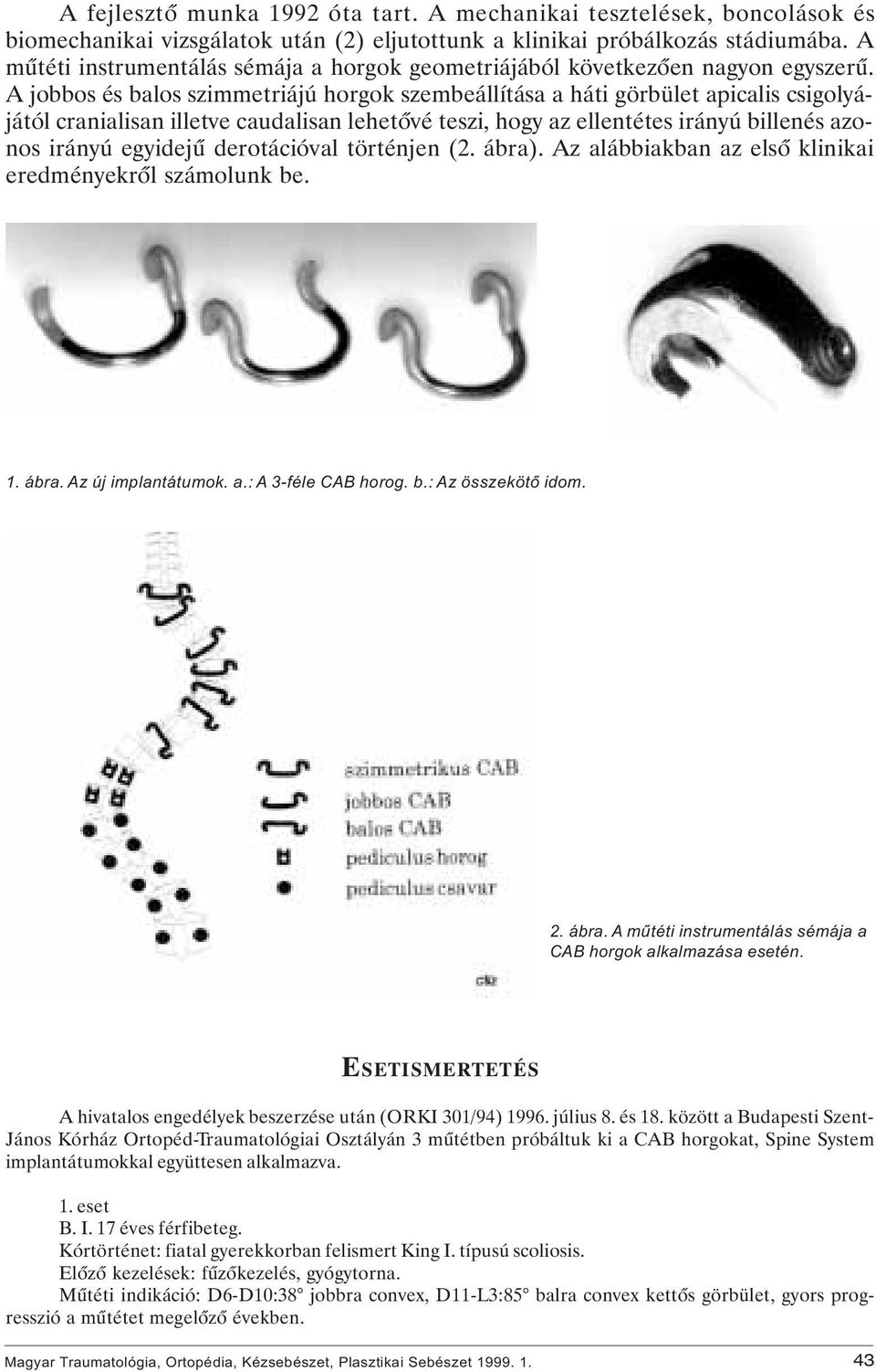 A jobbos és balos szimmetriájú horgok szembeállítása a háti görbület apicalis csigolyájától cranialisan illetve caudalisan lehetôvé teszi, hogy az ellentétes irányú billenés azonos irányú egyidejû