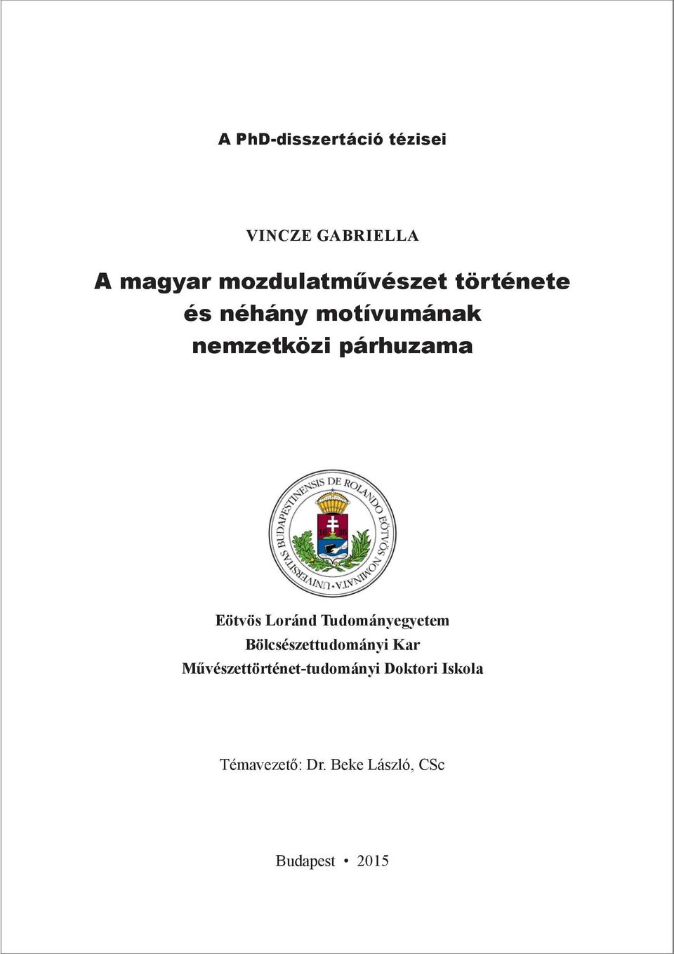párhuzama Eötvös Loránd Tudományegyetem Bölcsészettudományi Kar