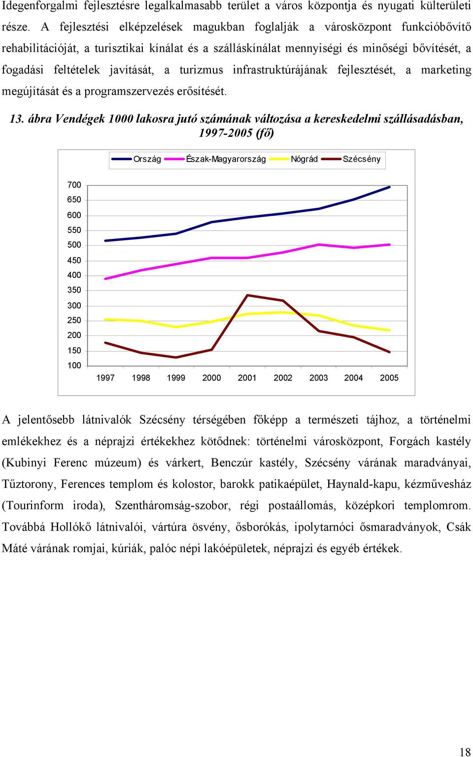 javítását, a turizmus infrastruktúrájának fejlesztését, a marketing megújítását és a programszervezés erősítését. 13.