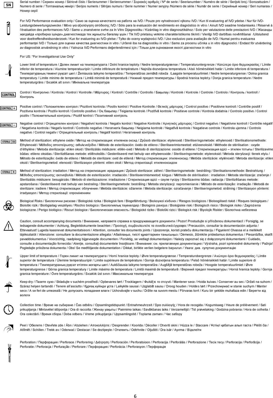 only / Само за оценка качеството на работа на IVD / Pouze pro vyhodnocení výkonu IVD / Kun til evaluering af IVD ydelse / Nur für IVD- Leistungsbewertungszwecke / Mόνο για αξιολόγηση απόδοσης IVD /