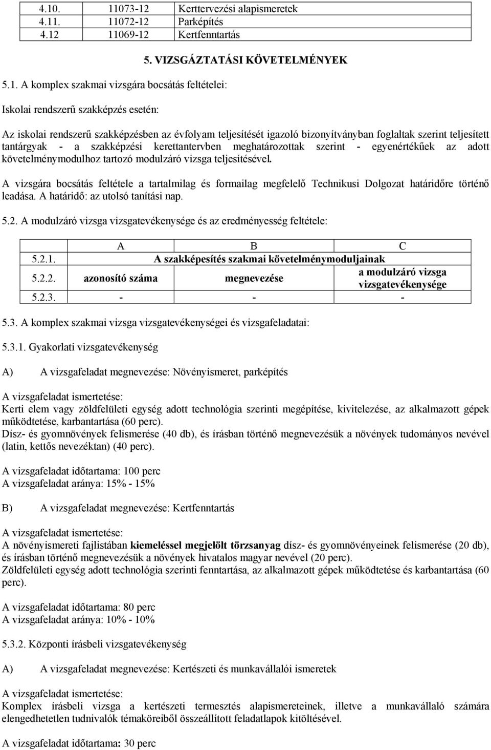 meghatározottak szerint - egyenértékűek az adott követelménymodulhoz tartozó modulzáró vizsga teljesítésével.