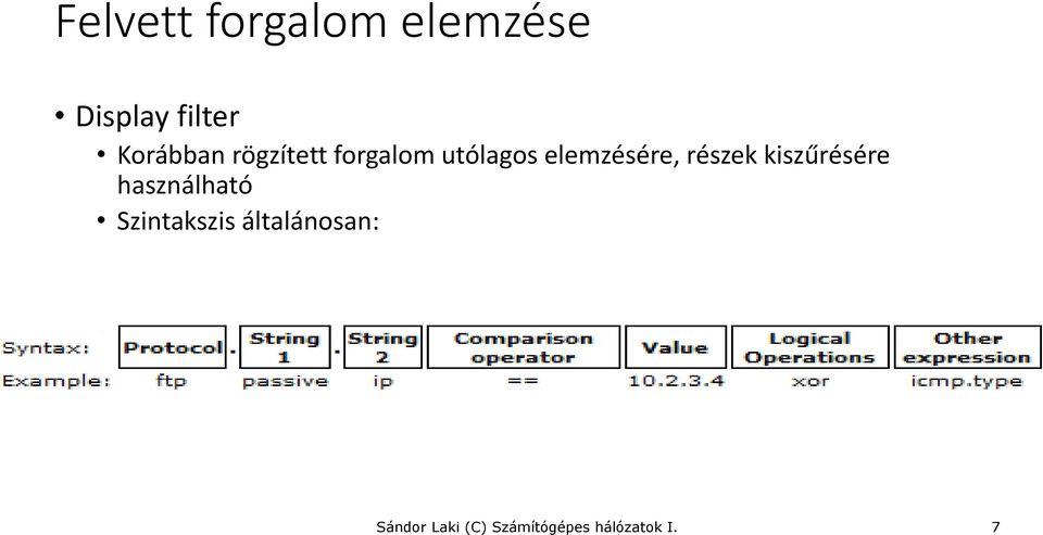 elemzésére, részek kiszűrésére használható