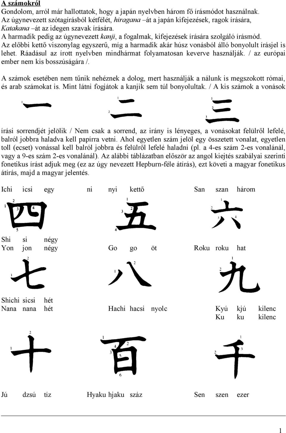 A harmadik pedig az úgynevezett kanji, a fogalmak, kifejezések írására szolgáló írásmód. Az előbbi kettő viszonylag egyszerű, míg a harmadik akár húsz vonásból álló bonyolult írásjel is lehet.