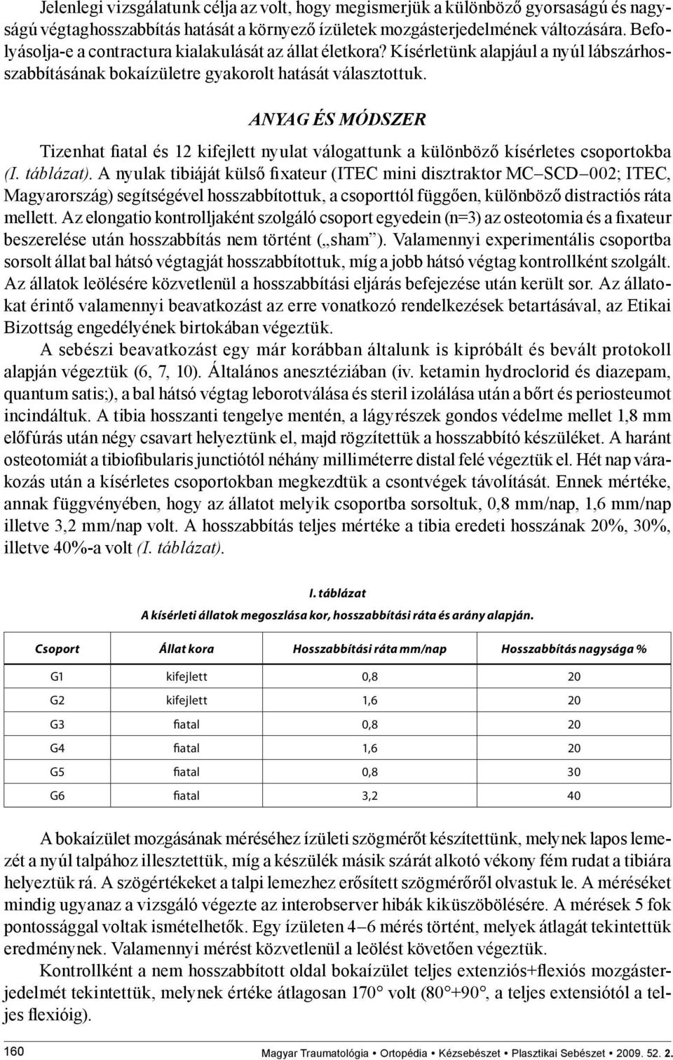 ANYAG ÉS MÓDSZER Tizenhat fiatal és 12 kifejlett nyulat válogattunk a különböző kísérletes csoportokba (I. táblázat).