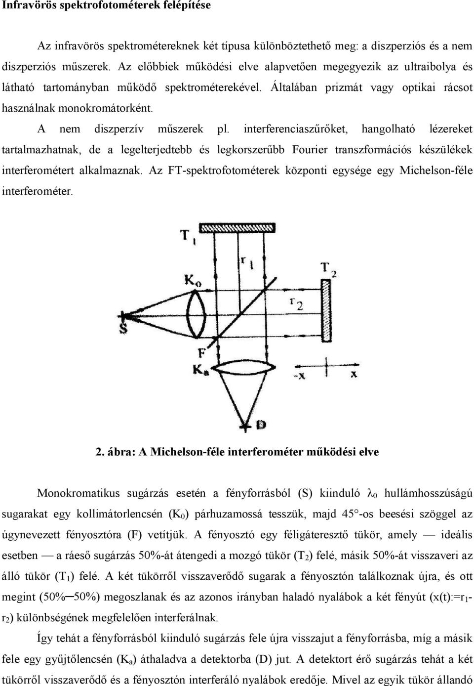 A nem diszperzív műszerek pl. interferenciaszűrőket, hangolható lézereket tartalmazhatnak, de a legelterjedtebb és legkorszerűbb Fourier transzformációs készülékek interferométert alkalmaznak.