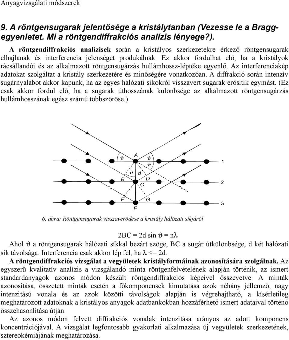 Ez akkor fordulhat elő, ha a kristályok rácsállandói és az alkalmazott röntgensugárzás hullámhossz-léptéke egyenlő.