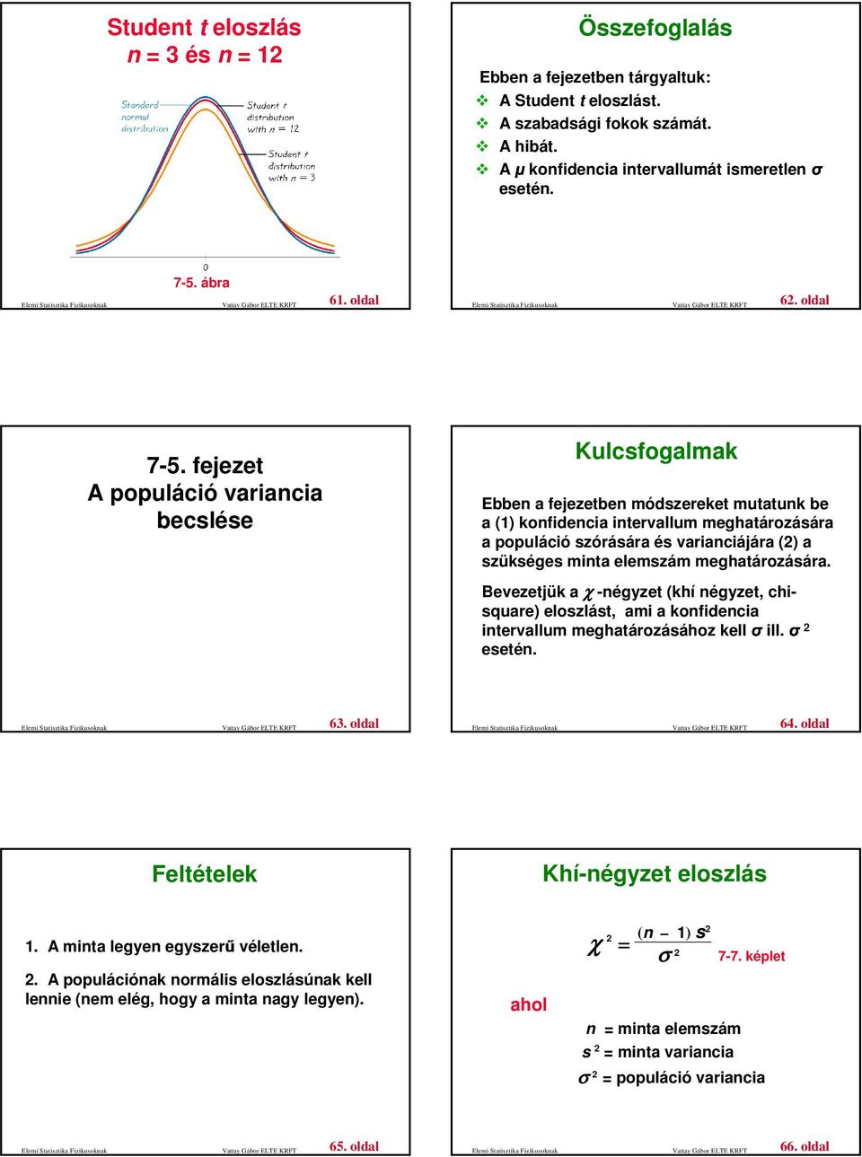 fejezet A populáció variacia becslése Kulcsfogalmak Ebbe a fejezetbe módszereket mutatuk be a (1) kofidecia itervallum meghatározására a populáció szórására és variaciájára () a szükséges mita