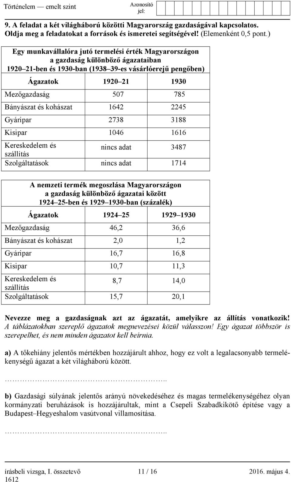 Bányászat és kohászat 1642 2245 Gyáripar 2738 3188 Kisipar 1046 1616 Kereskedelem és szállítás nincs adat 3487 Szolgáltatások nincs adat 1714 A nemzeti termék megoszlása Magyarországon a gazdaság