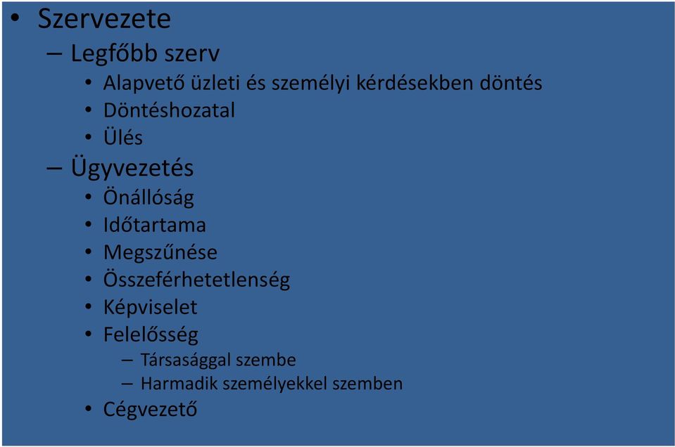 Időtartama Megszűnése Összeférhetetlenség Képviselet