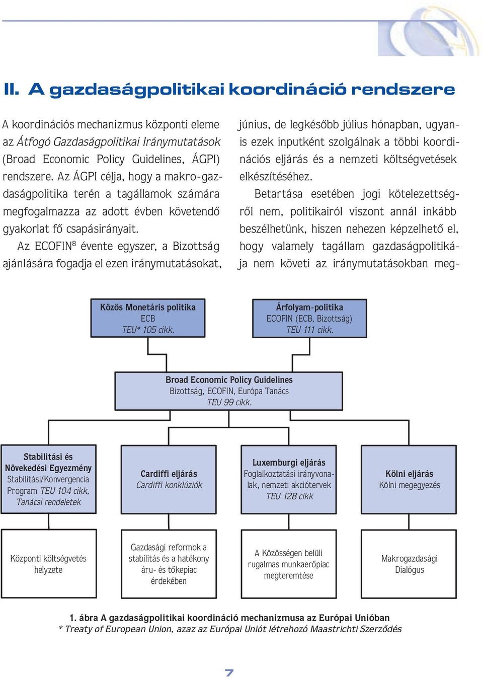 Az ECOFIN 8 évente egyszer, a Bizottság ajánlására fogadja el ezen iránymutatásokat, június, de legkésôbb július hónapban, ugyanis ezek inputként szolgálnak a többi koordinációs eljárás és a nemzeti