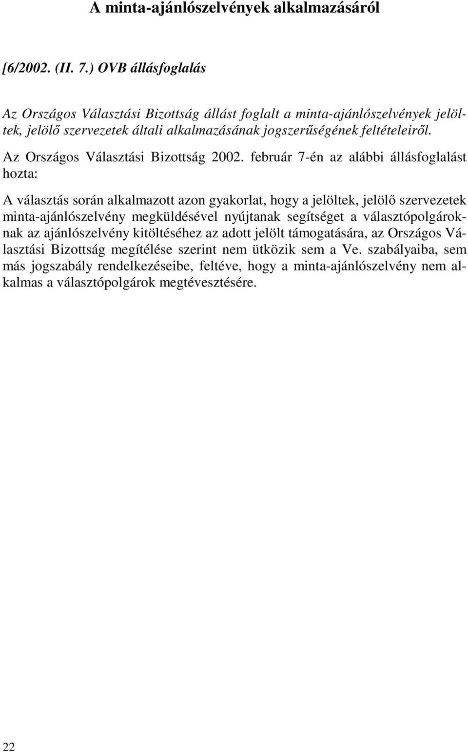 Az Országos Választási Bizottság 2002.