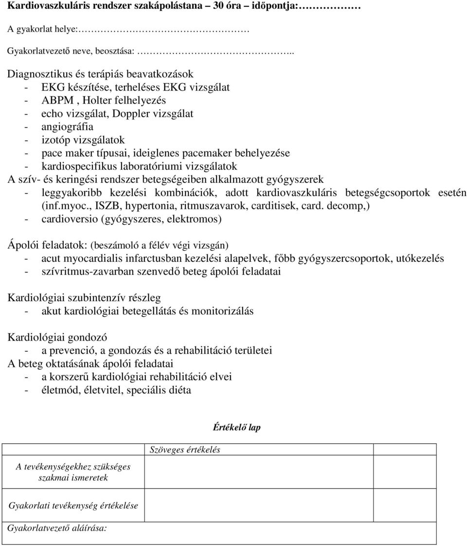alkalmazott gyógyszerek - leggyakoribb kezelési kombinációk, adott kardiovaszkuláris betegségcsoportok esetén (inf.myoc., ISZB, hypertonia, ritmuszavarok, carditisek, card.