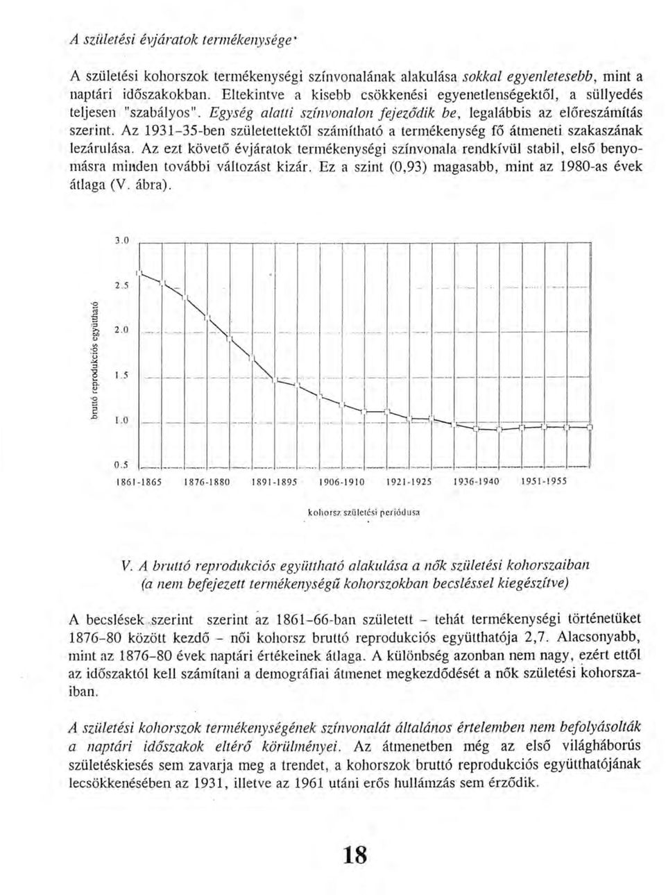 Az 1931-35-ben születettektől számítható a termékenység fő átmeneti szakaszának lezárulása.