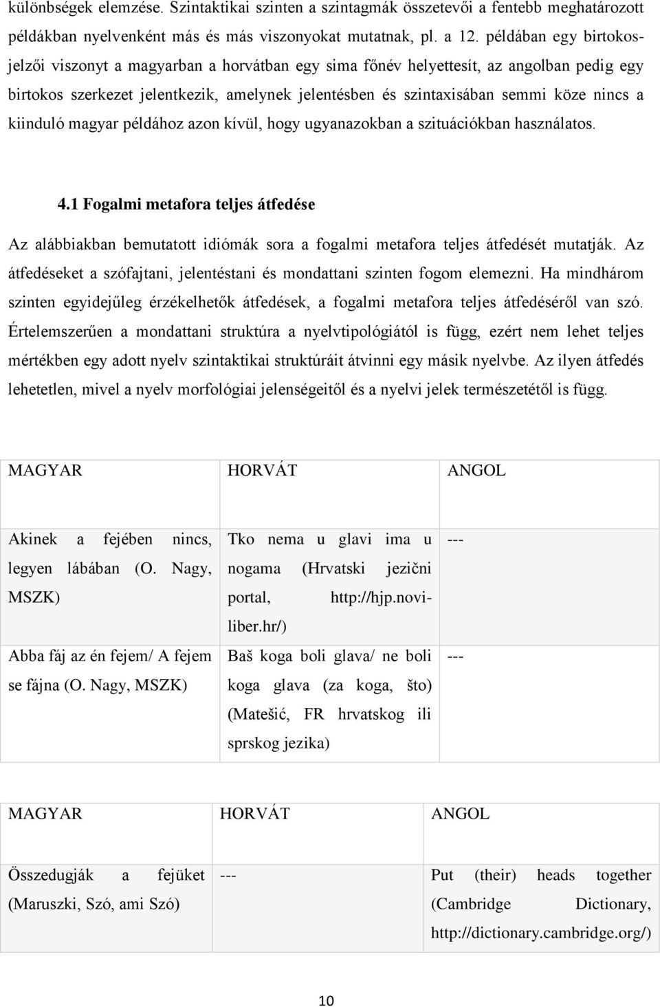 kiinduló magyar példához azon kívül, hogy ugyanazokban a szituációkban használatos. 4.