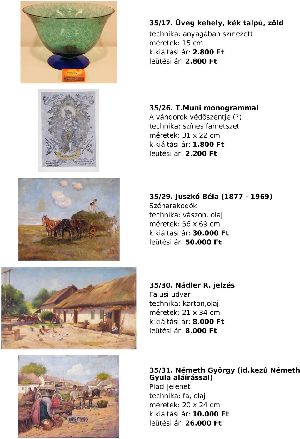 Juszkó Béla (1877-1969) Szénarakodók technika: vászon, olaj méretek: 56 x 69 cm kikiáltási ár: 30.000 Ft leütési ár: 50.000 Ft 35/30. Nádler R.