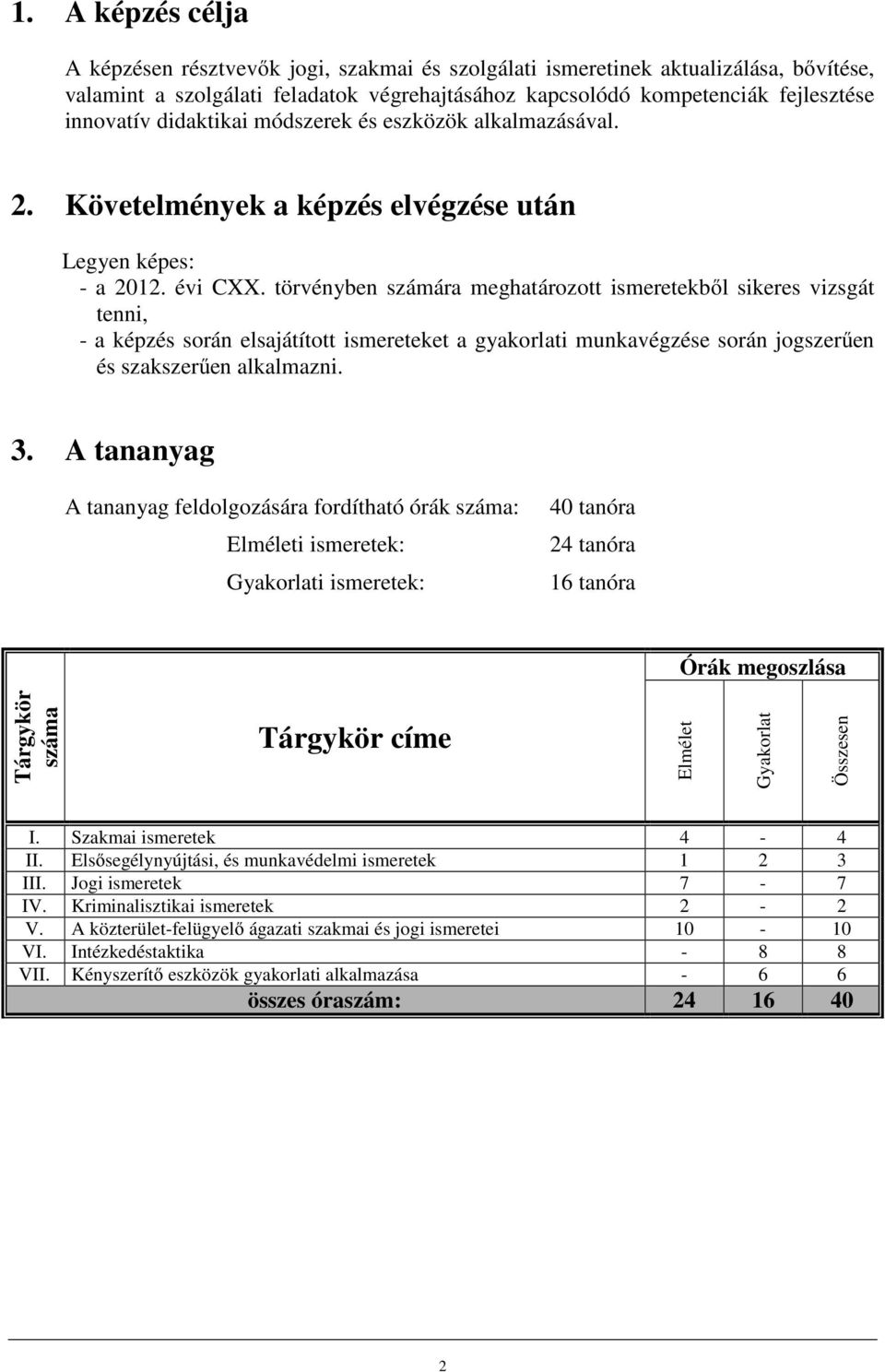 törvényben számára meghatározott ismeretekből sikeres vizsgát tenni, - a képzés során elsajátított ismereteket a gyakorlati munkavégzése során jogszerűen és szakszerűen alkalmazni. 3.