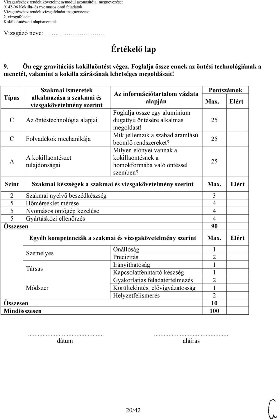 Foglalja össze egy alumínium dugattyú öntésére alkalmas megoldást! Mik jellemzik a szabad áramlású beömlő rendszereket? Milyen előnyei vannak a kokillaöntésnek a homokformába való öntéssel szemben?