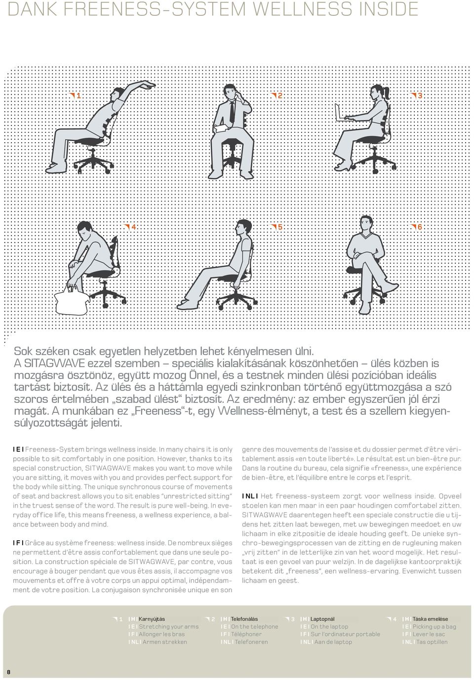 együtt an, er mozog macht Önnel, Ihre és Bewegungen a testnek minden mit und ülési bietet pozícióban dem körper ideális in tartást jeder biztosít. sitzposition Az ülés idealen és a háttámla halt.