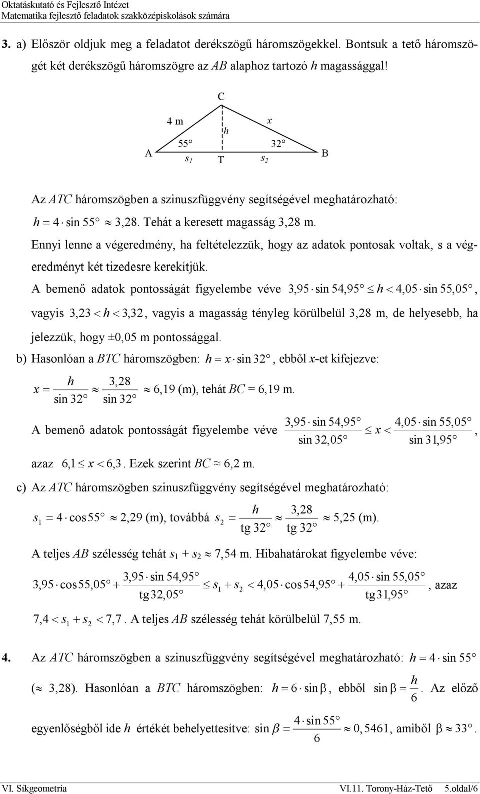 btc 1 félév matematikai vizsga papír