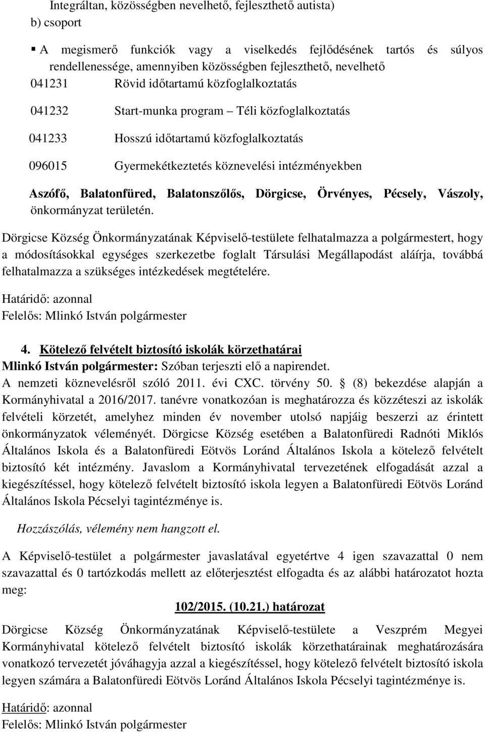 Aszófő, Balatonfüred, Balatonszőlős, Dörgicse, Örvényes, Pécsely, Vászoly, önkormányzat területén.
