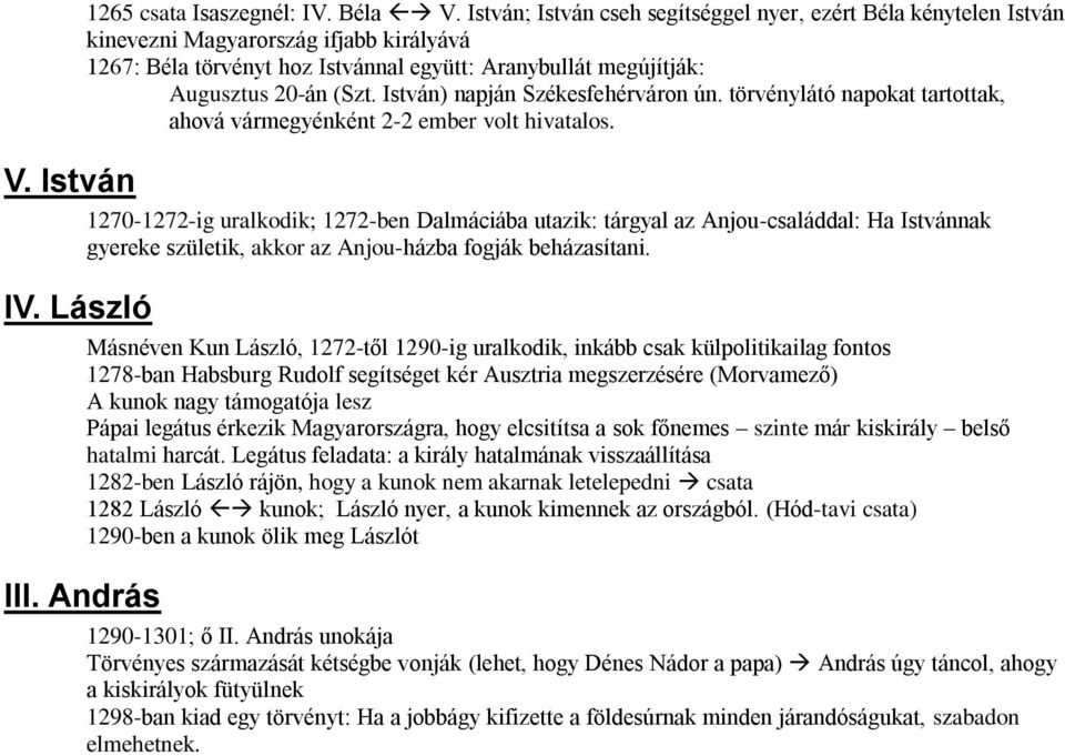 István) napján Székesfehérváron ún. törvénylátó napokat tartottak, ahová vármegyénként 2-2 ember volt hivatalos. V.