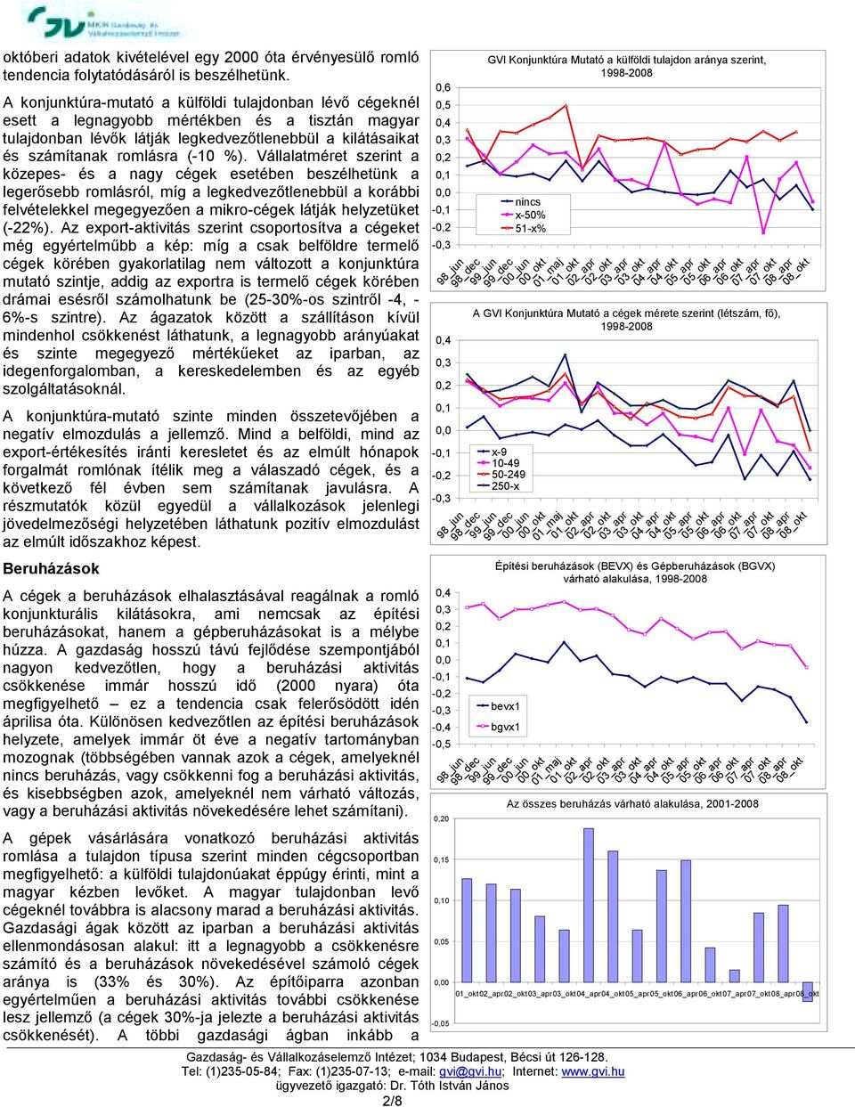 Vállalatméret szerint a közepes- és a nagy cégek esetében beszélhetünk a legerősebb romlásról, míg a legkedvezőtlenebbül a korábbi felvételekkel megegyezően a mikro-cégek látják helyzetüket (-22%).
