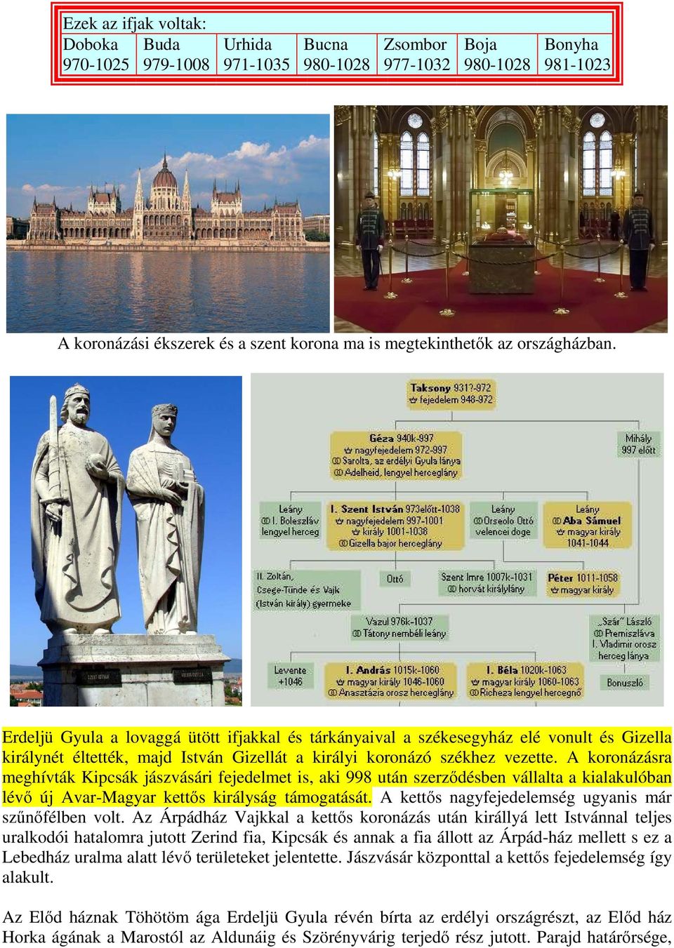 A koronázásra meghívták Kipcsák jászvásári fejedelmet is, aki 998 után szerződésben vállalta a kialakulóban lévő új Avar-Magyar kettős királyság támogatását.