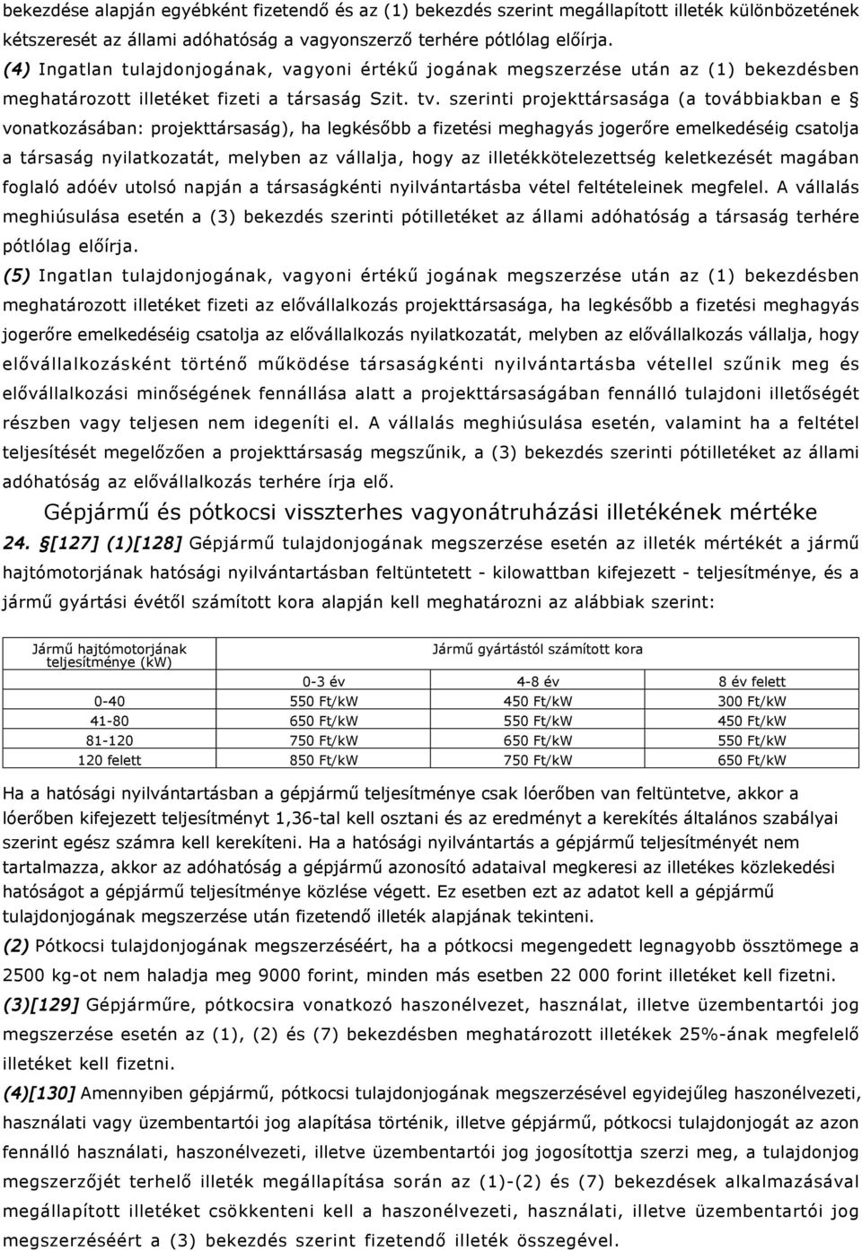 szerinti projekttársasága (a továbbiakban e vonatkozásában: projekttársaság), ha legkésőbb a fizetési meghagyás jogerőre emelkedéséig csatolja a társaság nyilatkozatát, melyben az vállalja, hogy az