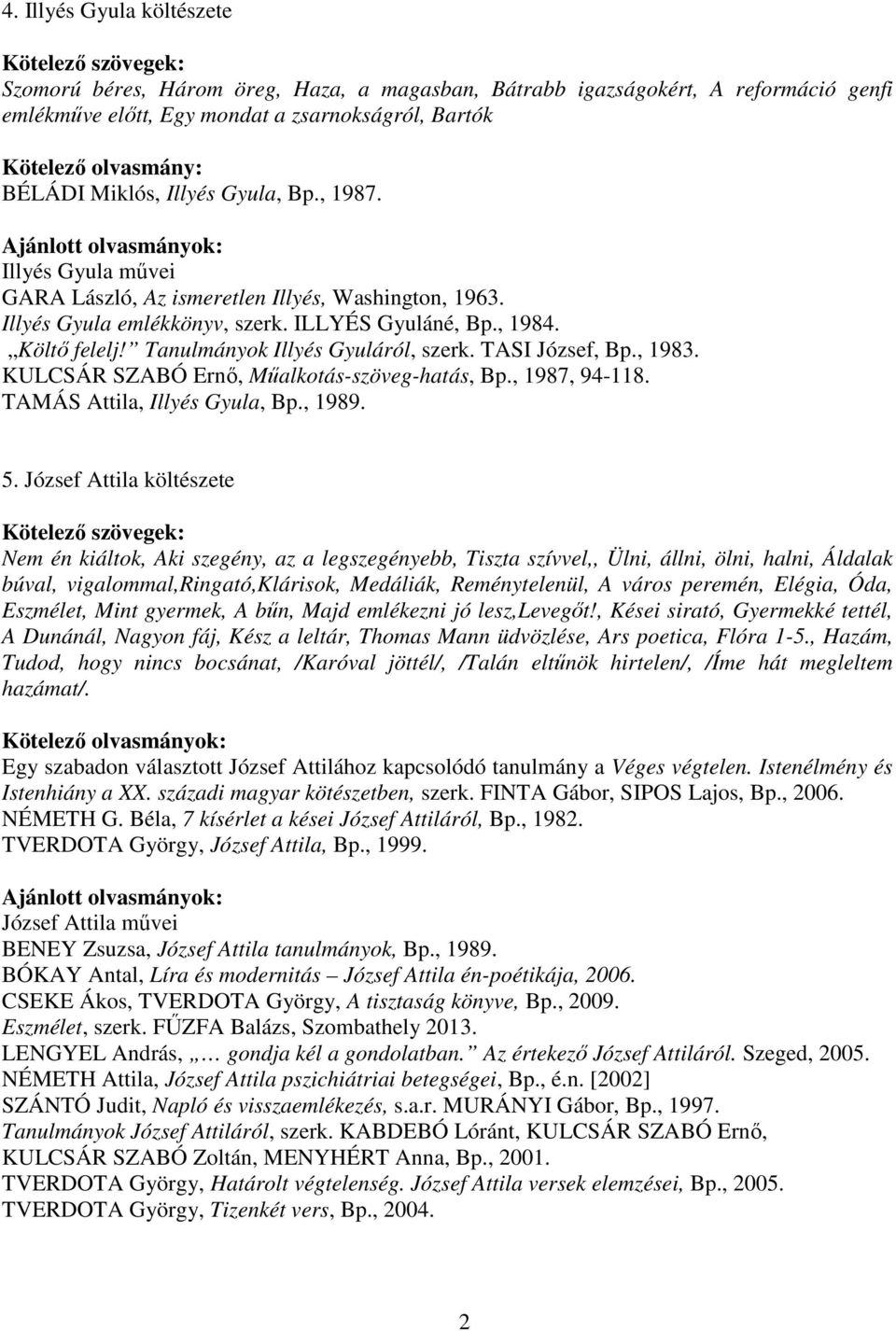 TASI József, Bp., 1983. KULCSÁR SZABÓ Ernő, Műalkotás-szöveg-hatás, Bp., 1987, 94-118. TAMÁS Attila, Illyés Gyula, Bp., 1989. 5.