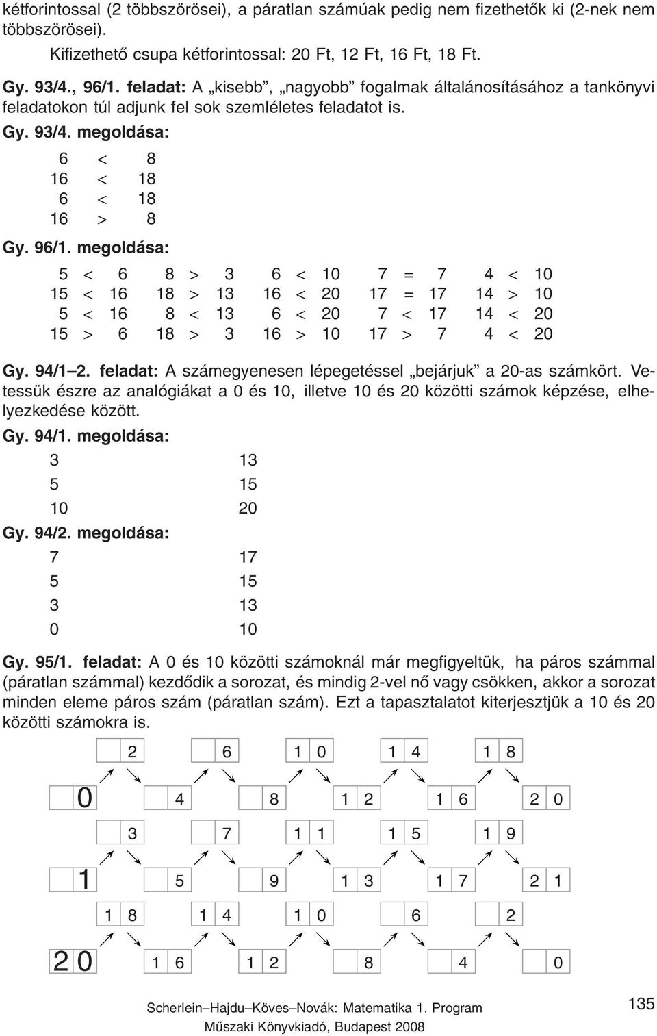 megoldása: 5 < 6 8 > 6 < 0 7 = 7 4 < 0 5 < 6 8 > 6 < 0 7 = 7 4 > 0 5 < 6 8 < 6 < 0 7 < 7 4 < 0 5 > 6 8 > 6 > 0 7 > 7 4 < 0 Gy. 94/. feladat: A számegyenesen lépegetéssel bejárjuk a 0-as számkört.