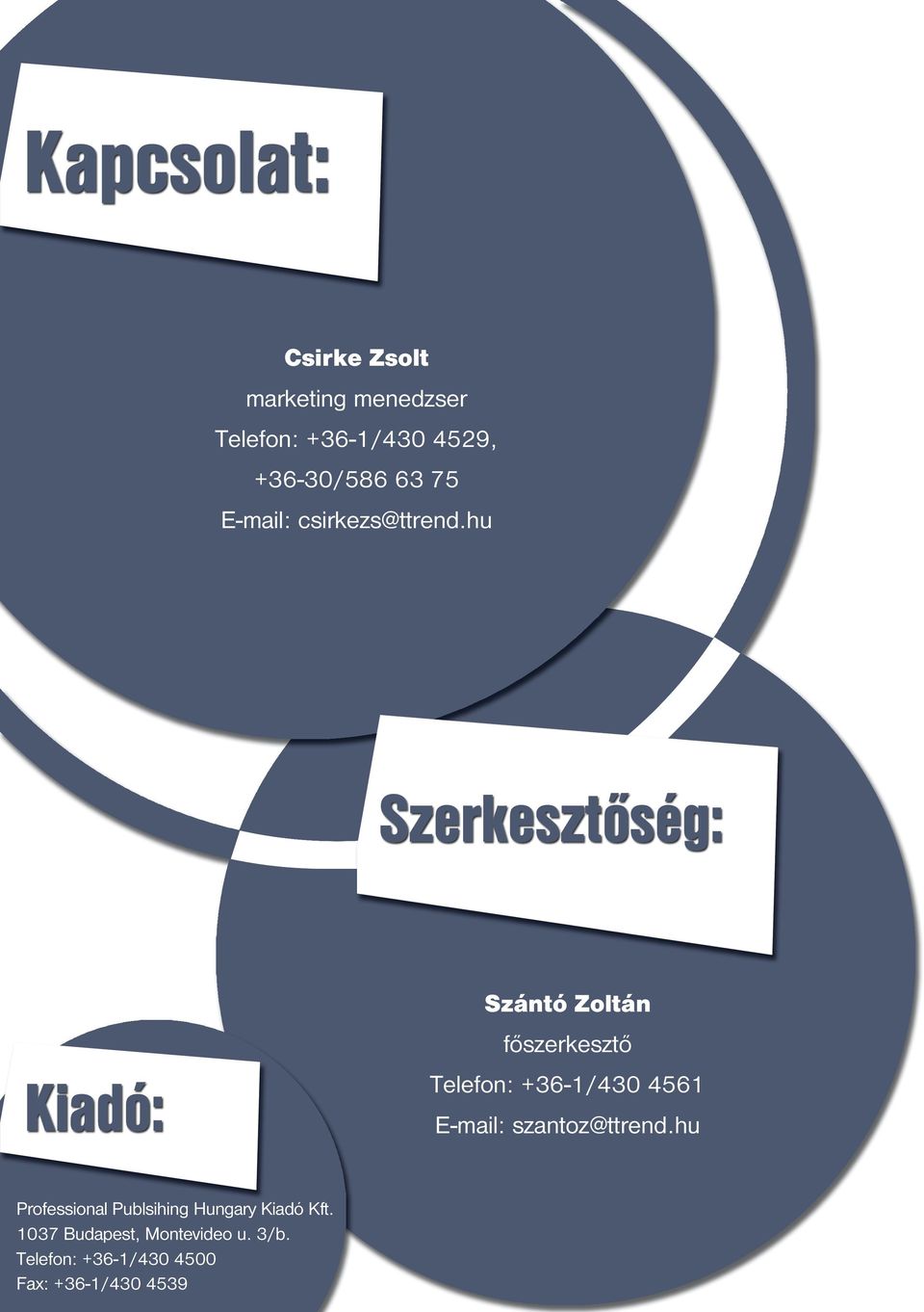 hu Szántó Zoltán főszerkesztő Telefon: +36-1/430 4561 E-mail: