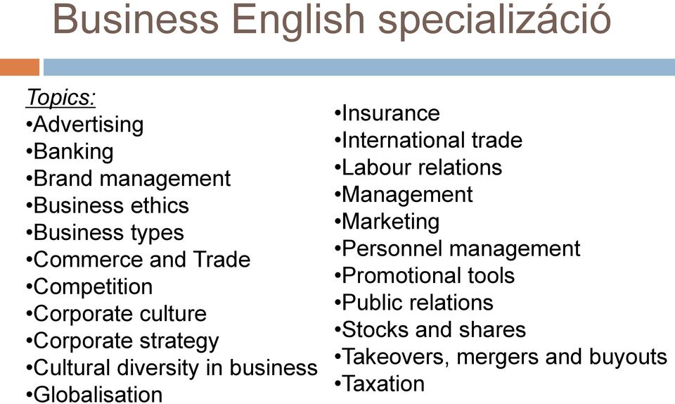Globalisation Insurance International trade Labour relations Management Marketing Personnel