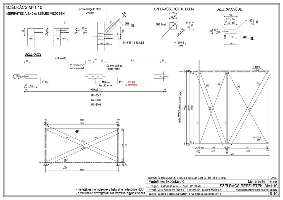SZÉLRÁCS változó (2) 80 20 50 20 820 80 20 mm M6-os jobbos menet 20 mm M6-os balos menet Ø6 M6-os Ø6 -h=0 35 45 feszítő anya fix