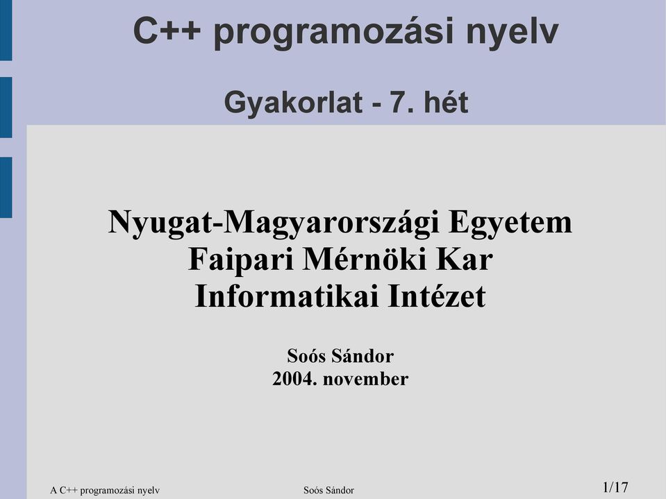 C++ programozási nyelv - PDF Free Download