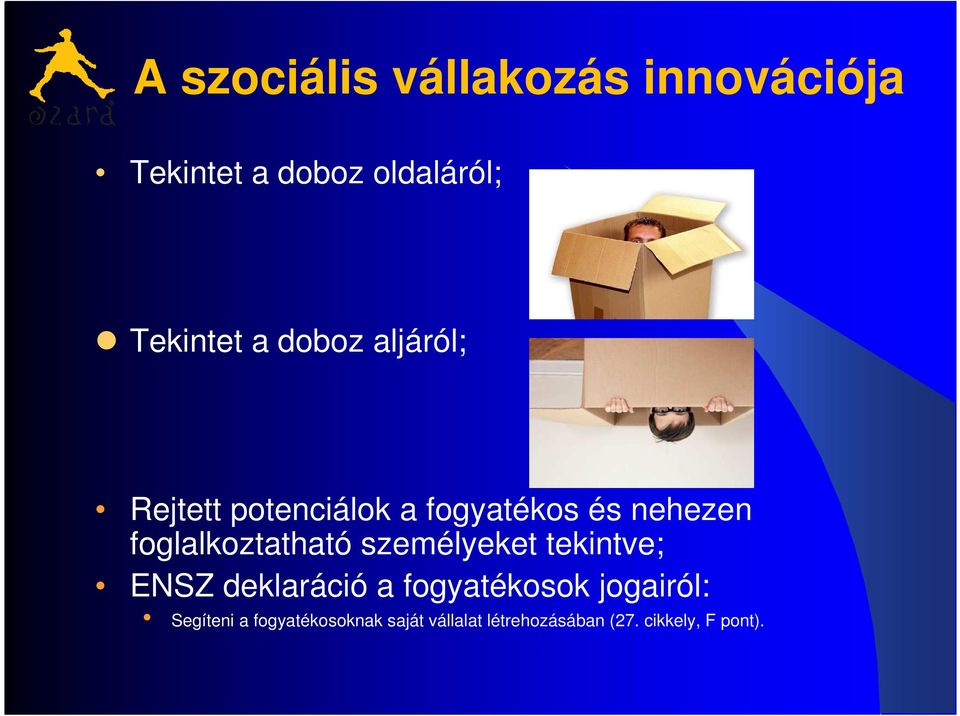 foglalkoztatható személyeket tekintve; ENSZ deklaráció a fogyatékosok